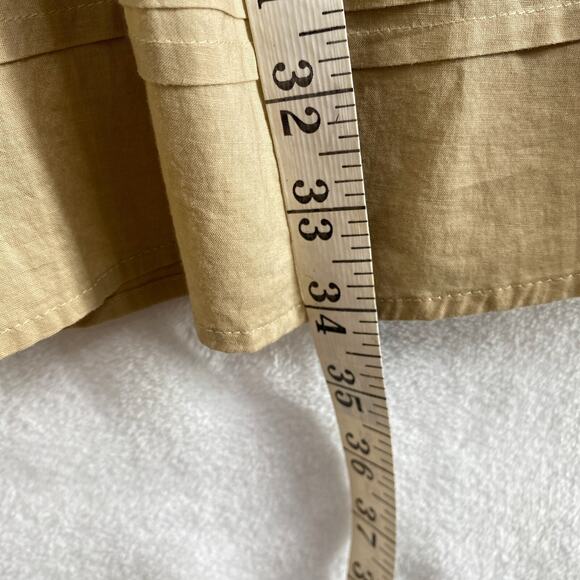 Lauren Ralph Lauren Button Front Pintuck Hem A-Line Flare Skirt Size 10P Tan - Picture 9 of 9